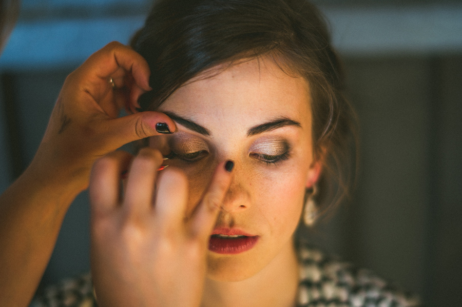 bride with makeup